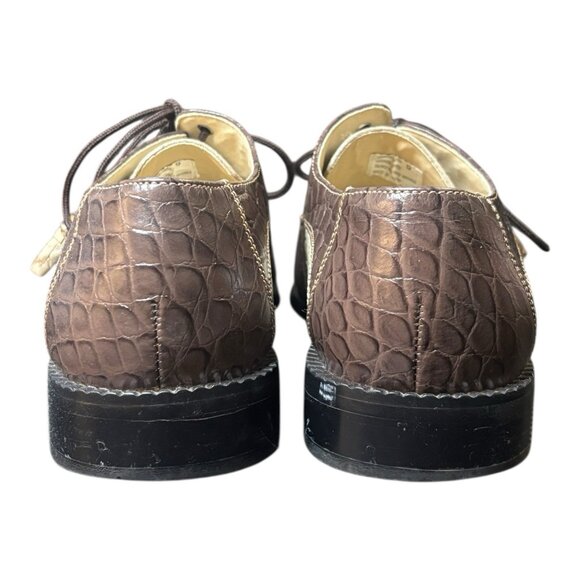 Telani Two Tone Lace Up Dress Shoes Brown Tan Genuine Leather Mens Size 9 Tassel main image 4